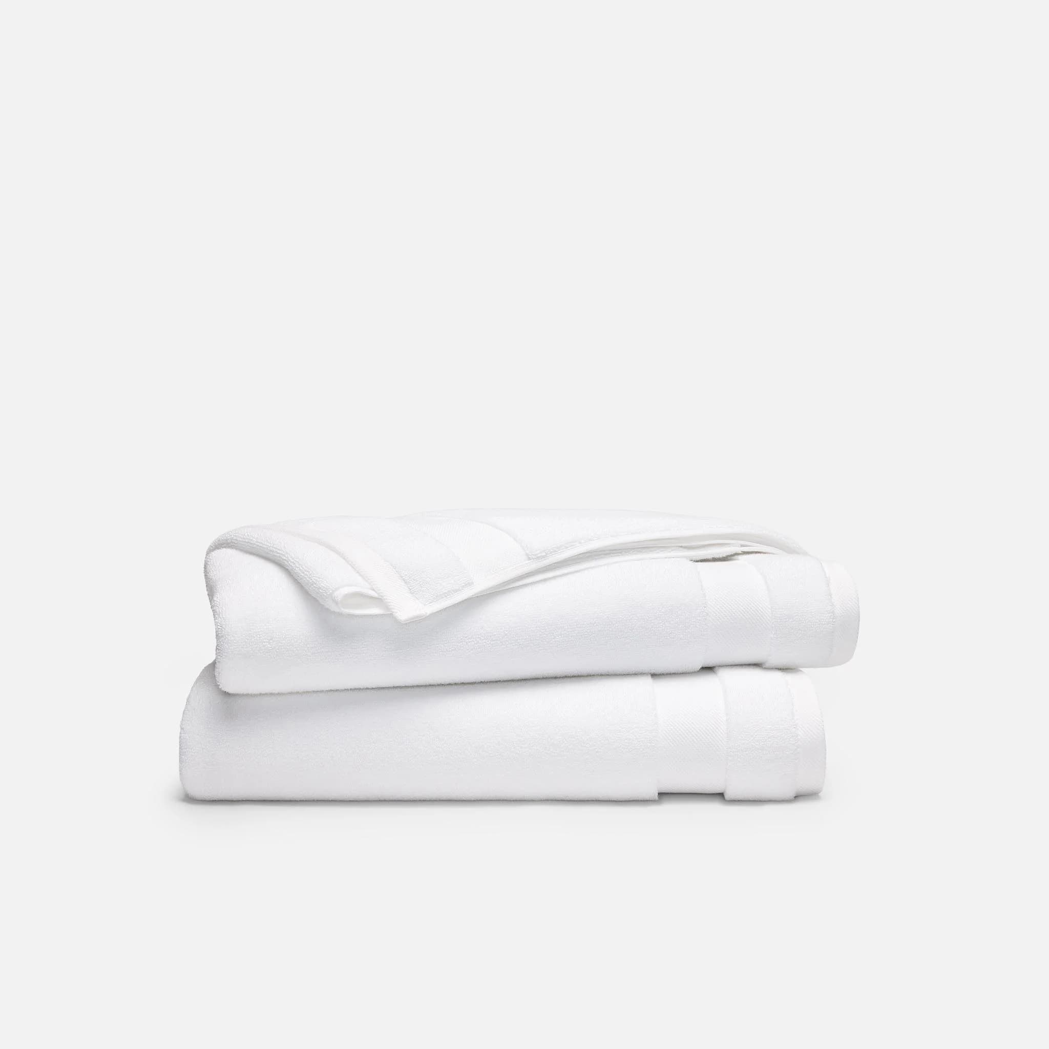 Brooklinen white bath towels