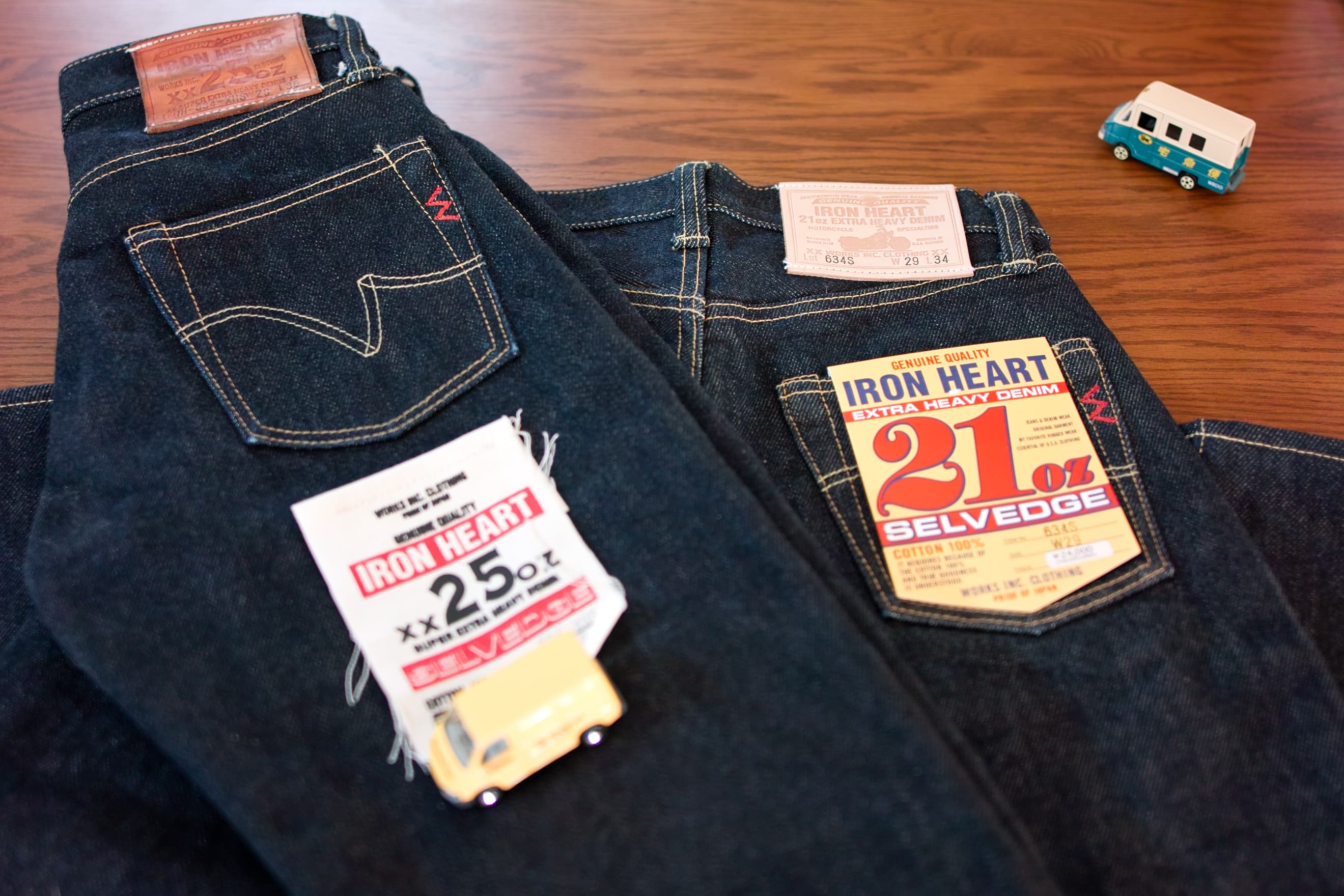 Iron Heart jeans with 21 oz denim tags